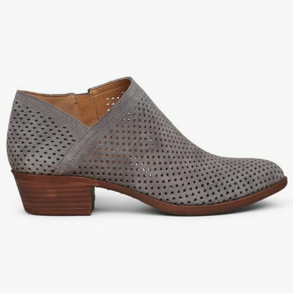 Stylish Lucky Brand Perforated Suede Booties - Picture 3 of 5